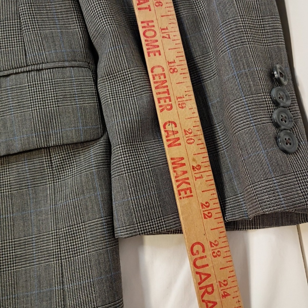 Jos A‎ Bank Blazer Mens 44S Gray Wool Glen Plaid 2 Button Sport Coat Jacket - Picture 10 of 11